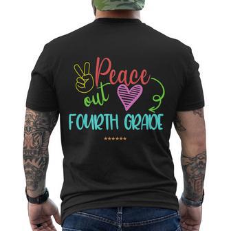 Peace Out Fourth Grade Graphic Plus Size Shirt For Teacher Female Male Kids Men's Crewneck Short Sleeve Back Print T-shirt - Monsterry DE