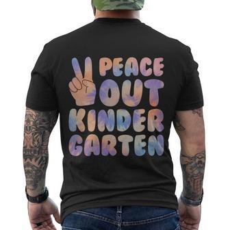 Peace Out Kindergarten Grade 2022 Happy Last Day Of School Cool Gift Men's Crewneck Short Sleeve Back Print T-shirt - Monsterry