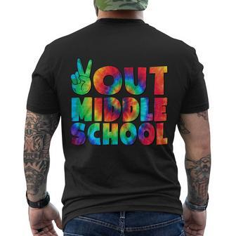 Peace Out Middle School Graduation Happy Last Day Of School Gift Men's Crewneck Short Sleeve Back Print T-shirt - Monsterry