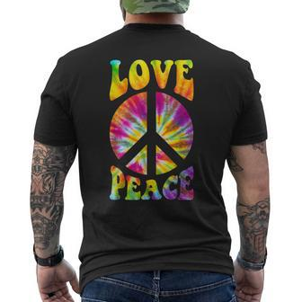 Peace Sign Tie & Dye 60S 70S Peace Love Hippie Men's T-shirt Back Print - Thegiftio UK