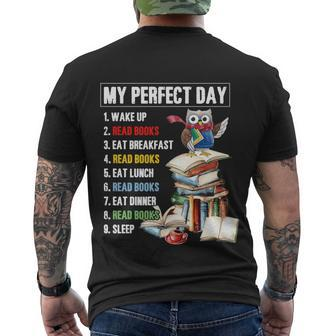 My Perfect Day Read Books Reading Book Lover Men's T-shirt Back Print - Thegiftio UK