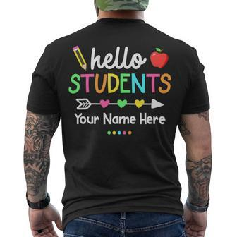 Personalized Teacher Shirt Back To School Hello Students Men's T-shirt Back Print - Seseable