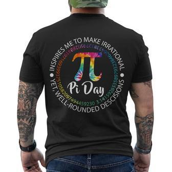 Pi Day Inspired To Make Irrational Choices Tshirt Men's Crewneck Short Sleeve Back Print T-shirt - Monsterry