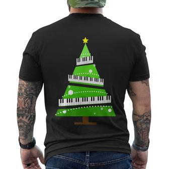 Piano Teacher Christmas Tree Men's T-shirt Back Print - Thegiftio UK