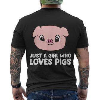 Pigs Farmer Girl Just A Girl Who Loves Pigs Men's T-shirt Back Print - Thegiftio UK