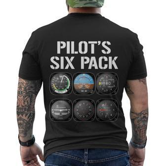 Pilots Six Pack Gift Funny Pilot Aviation Flying Gift Men's Crewneck Short Sleeve Back Print T-shirt - Monsterry AU