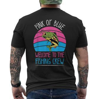Pink Or Blue Welcome To The Fishing Crew Gender Reveal Men's T-shirt Back Print - Thegiftio UK