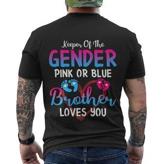 Pink Or Blue Brother Loves You Keeper Of The Gender Meaningful Gift Men's Crewneck Short Sleeve Back Print T-shirt - Monsterry