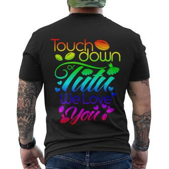 Pink Or Blue Touchdown Or Tutu We Love You Gender Reveal Gift Men's Crewneck Short Sleeve Back Print T-shirt - Monsterry