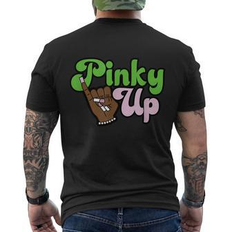 Pinky Up Aka Inspired Greek Sorority Tshirt Men's Crewneck Short Sleeve Back Print T-shirt - Monsterry DE