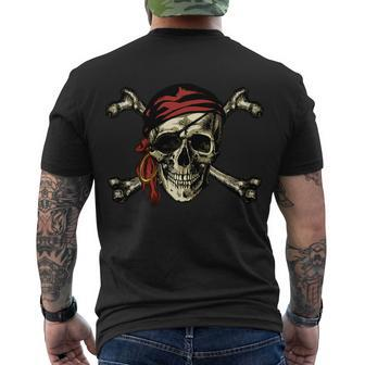 Pirate Skull Crossbones Men's Crewneck Short Sleeve Back Print T-shirt - Monsterry AU