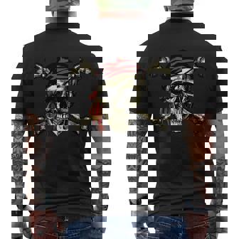 Pirate Skull Crossbones Tshirt Men's Crewneck Short Sleeve Back Print T-shirt - Monsterry