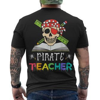 Pirate Teacher Halloween Skull Adult Men's T-shirt Back Print - Thegiftio UK