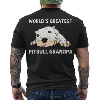Pitbull For Grandpa Canine Dog Puppy Animal Men's T-shirt Back Print - Thegiftio UK