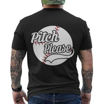 Pitch Please Baseball Sayings Baseball Puns Pitcher Puns Men's T-shirt Back Print - Thegiftio UK