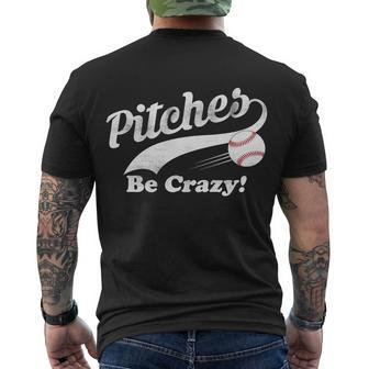 Pitches Be Crazy Men's Crewneck Short Sleeve Back Print T-shirt - Monsterry