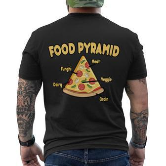Pizza Food Pyramid Men's Crewneck Short Sleeve Back Print T-shirt - Monsterry