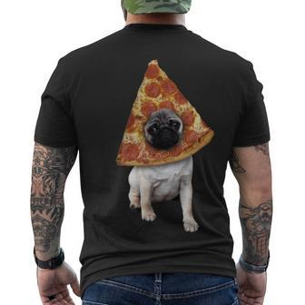 Pizza Pug Dog Tshirt Men's Crewneck Short Sleeve Back Print T-shirt - Monsterry