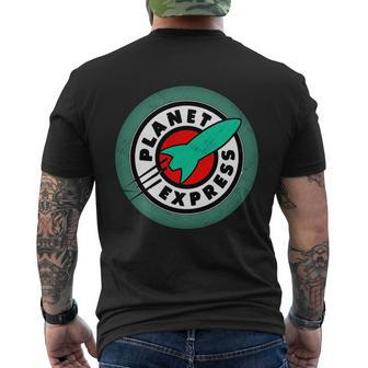 Planet Express Logo Vintage Tshirt Men's Crewneck Short Sleeve Back Print T-shirt - Monsterry