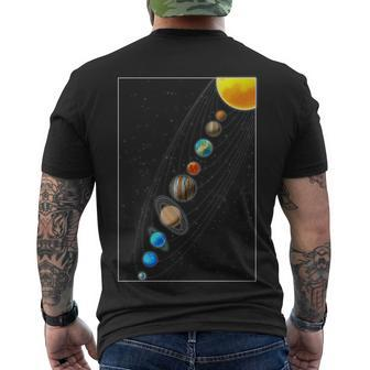 Planets Solar System V2 Men's Crewneck Short Sleeve Back Print T-shirt - Monsterry CA