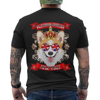 Platinum Jubilee 1952 2022 Queen Corgi Men's Crewneck Short Sleeve Back Print T-shirt - Monsterry DE