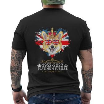 Platinum Jubilee 2022 Union Jack For 4Th Of July Jubilee Corgi Men's Crewneck Short Sleeve Back Print T-shirt - Monsterry DE