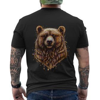 Portrait Of A Brown Bear Tshirt Men's Crewneck Short Sleeve Back Print T-shirt - Monsterry DE