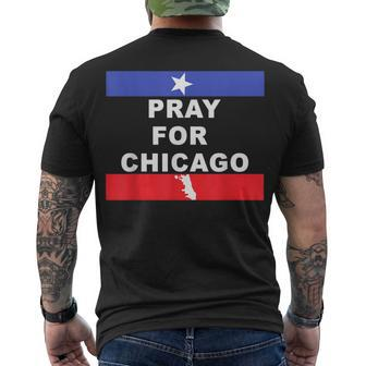 Pray For Chicago Encouragement Distressed Men's T-shirt Back Print - Seseable