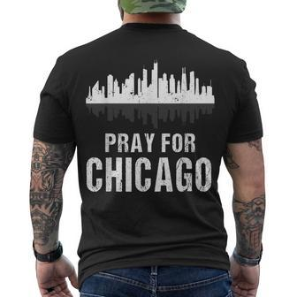 Pray For Chicago Chicago Shooting Support Chicago Outfit Men's T-shirt Back Print - Seseable
