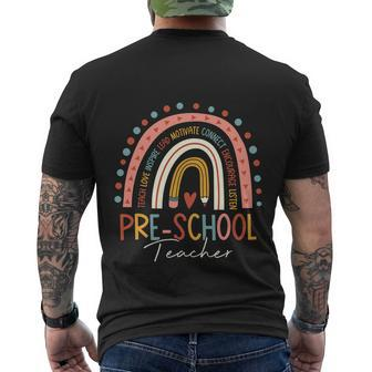 Pre School Teacher Back To School Funny Teacher Men's Crewneck Short Sleeve Back Print T-shirt - Monsterry DE