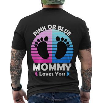Pregnancy Announcet Mom 2021 Pink Or Blue Mommy Loves You Cool Gift Men's Crewneck Short Sleeve Back Print T-shirt - Monsterry CA