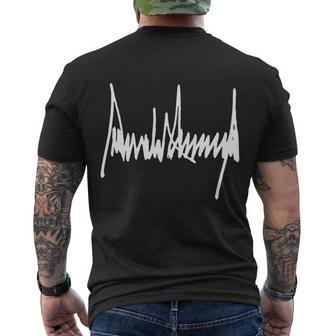 President Donald J Trump Signature Cool Gift Men's Crewneck Short Sleeve Back Print T-shirt - Monsterry