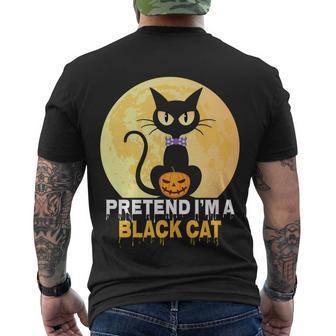 Pretend Im A Black Cat Halloween Quote Men's Crewneck Short Sleeve Back Print T-shirt - Monsterry AU