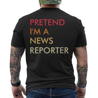 Pretend Im A News Reporter Lazy Halloween Party Costume Men's T-shirt Back Print - Seseable