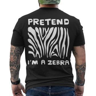 Pretend Im A Zebra Halloween Office Night Party Costume Men's T-shirt Back Print - Seseable