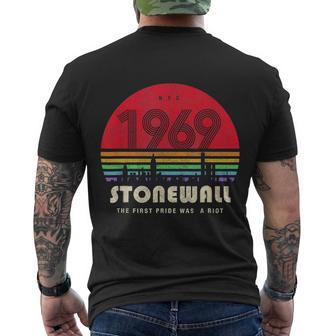 Pride 50Th Anniversary Stonewall 1969 Was A Riot Lgbtq Men's Crewneck Short Sleeve Back Print T-shirt - Monsterry CA