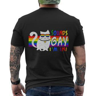 Pride Month Cat Sounds Gay I Am In Lgbt Men's Crewneck Short Sleeve Back Print T-shirt - Monsterry UK