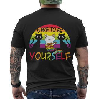 Pride Month Dare To Be Yourself Lgbt Men's Crewneck Short Sleeve Back Print T-shirt - Monsterry