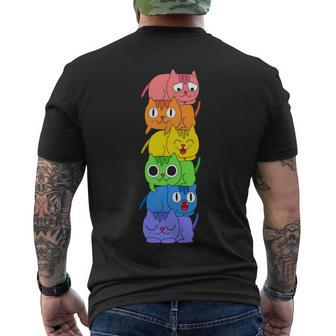 Pride Month Gay Pride Cat Lgbt Kawaii Men's Crewneck Short Sleeve Back Print T-shirt - Monsterry UK