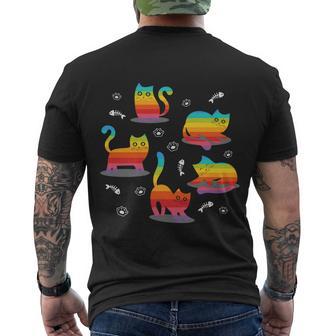 Pride Month Lgbtq Cat Kawaii Gay Pride Men's Crewneck Short Sleeve Back Print T-shirt - Monsterry