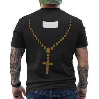 Priest Costume Cross Religion Men's Crewneck Short Sleeve Back Print T-shirt - Monsterry CA