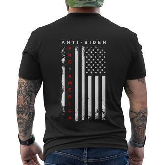 Pro America Anti Biden Flag Usa Impeach Joe Biden Anti Biden Men's Crewneck Short Sleeve Back Print T-shirt - Monsterry DE