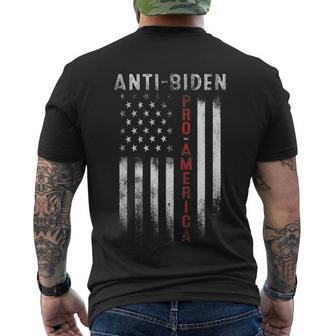 Pro America Anti Biden Usa American Flag Patriotic Tshirt Men's Crewneck Short Sleeve Back Print T-shirt - Monsterry DE