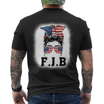 Pro America FJB American Flag Messy Bun Men's T-shirt Back Print - Thegiftio UK