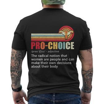 Pro Choice Definition Feminist Rights My Body Choice Men's T-shirt Back Print - Thegiftio UK