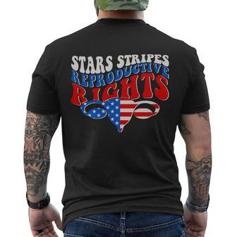 Pro Roe Stars Stripes Reproductive Rights Men's Crewneck Short Sleeve Back Print T-shirt - Monsterry