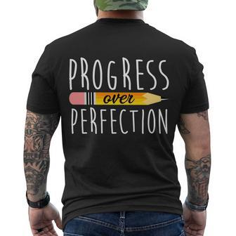 Progress Over Perfection Men's Crewneck Short Sleeve Back Print T-shirt - Monsterry