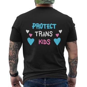 Protect Trans Kids Transgender Pride Month Men's Crewneck Short Sleeve Back Print T-shirt - Monsterry