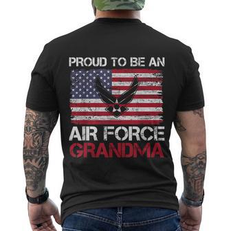 Proud Air Force Grandma Funny American Flag Men's Crewneck Short Sleeve Back Print T-shirt - Monsterry