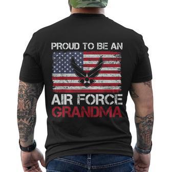 Proud Air Force Grandma Funny American Flag V2 Men's Crewneck Short Sleeve Back Print T-shirt - Monsterry